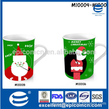 decal printing 12oz porcelain mug for christmas gift